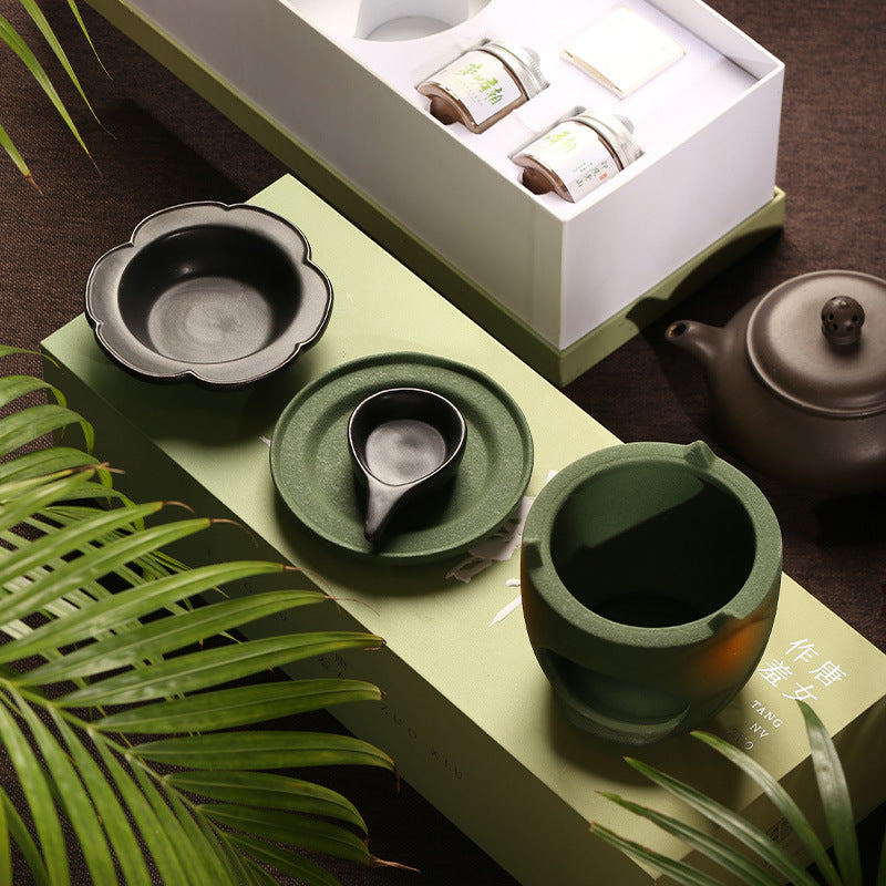 Ceramic warmer components, warming dish and candle holder