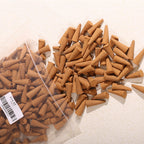 Close view of incense cones and resealable refill packaging