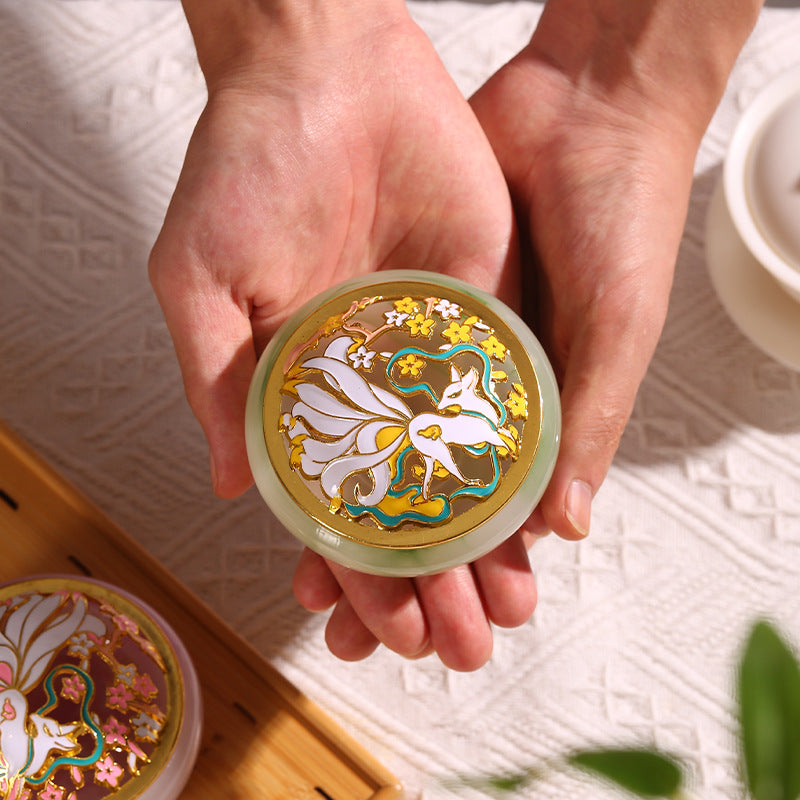 Nine-Tailed Fox Glass Incense Burner — original product photograph