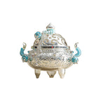 Turquoise Accent Mini Incense Burner on a white background