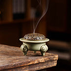 Olive Green Ceramic Incense Burner — original product photograph