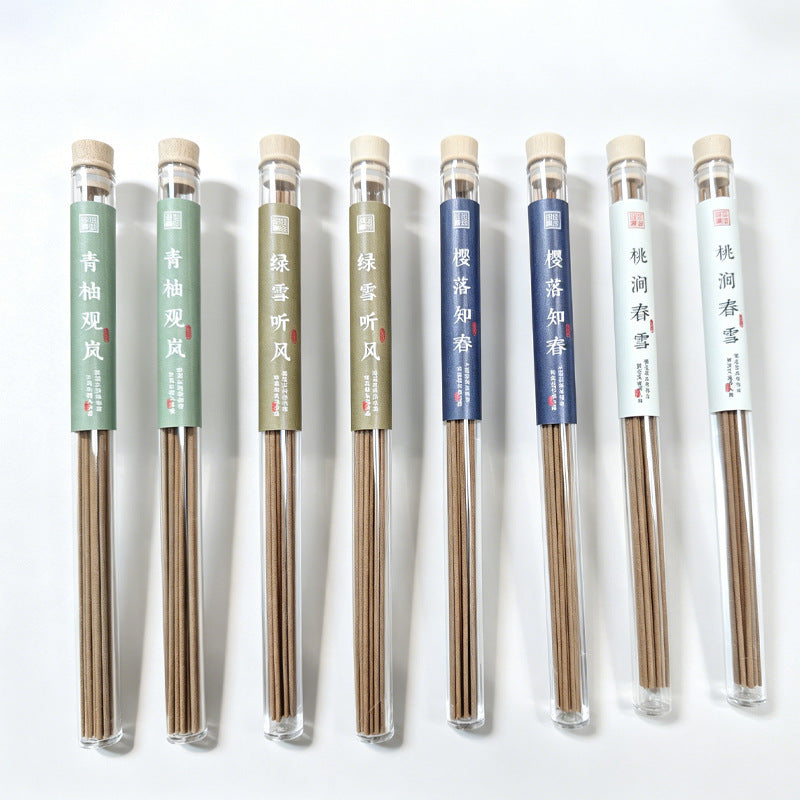 Botanical incense collection showing several glass tubes; each incense option is one 10 g tube