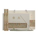 Mountain Landscape gift box, gift bag, two incense packs and green mountain-shaped holder