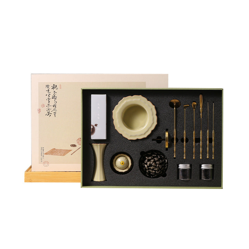 Celadon Incense Ritual Gift Set on a white background