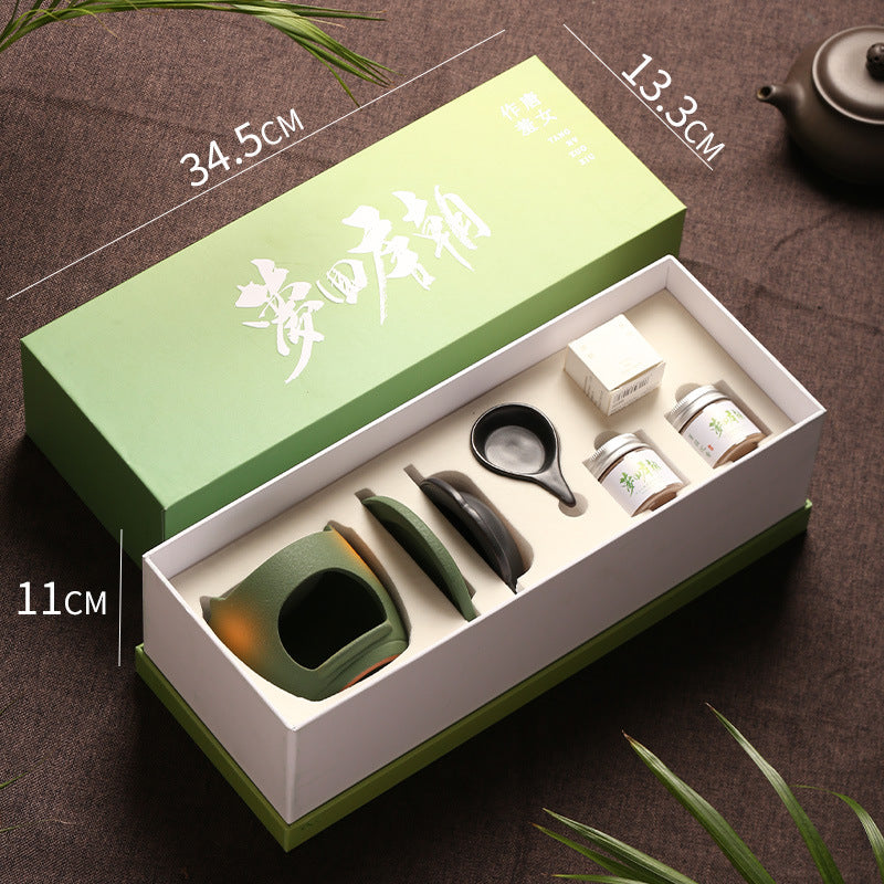 Ceramic incense warmer gift box with dimensions